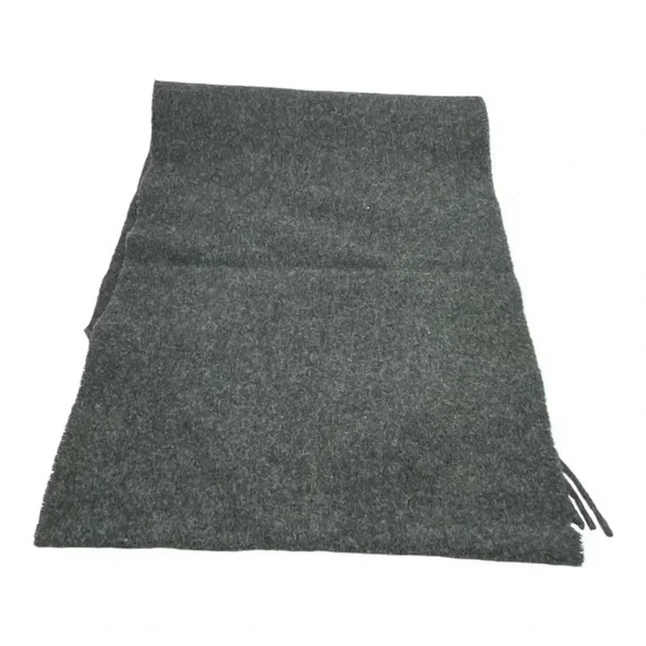 Polo Ralph Lauren grey lambswool fringe scarf - Picture 4 of 4